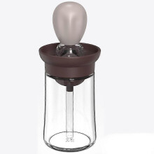 (Coffee color, One size) Kitchen silicone small barbecue brush oil bottle pancake household baking oil brush measurable seasoning bottle