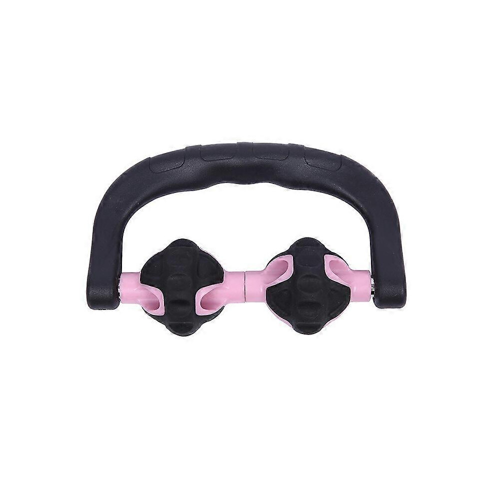 Hiigyl Pink (, One Size) Double Handheld Massage Roller Muscle Relaxation Massage Roller Yoga Bodybuilding Roller