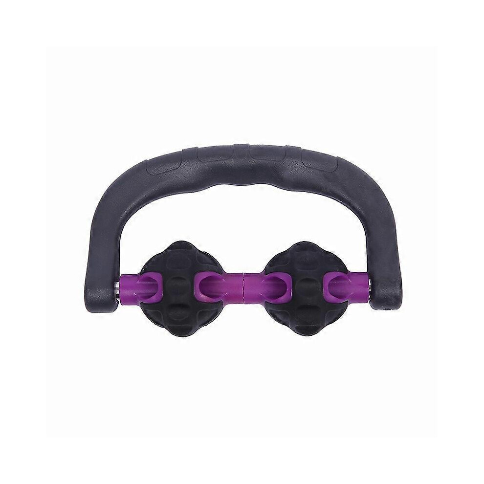 Hiigyl Purple (, One Size) Double Handheld Massage Roller Muscle Relaxation Massage Roller Yoga Bodybuilding Roller