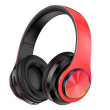 (Reddish black, One size) Luminous Bluetooth headset headmounted subwoofer mobile phone wireless sports gaming headset