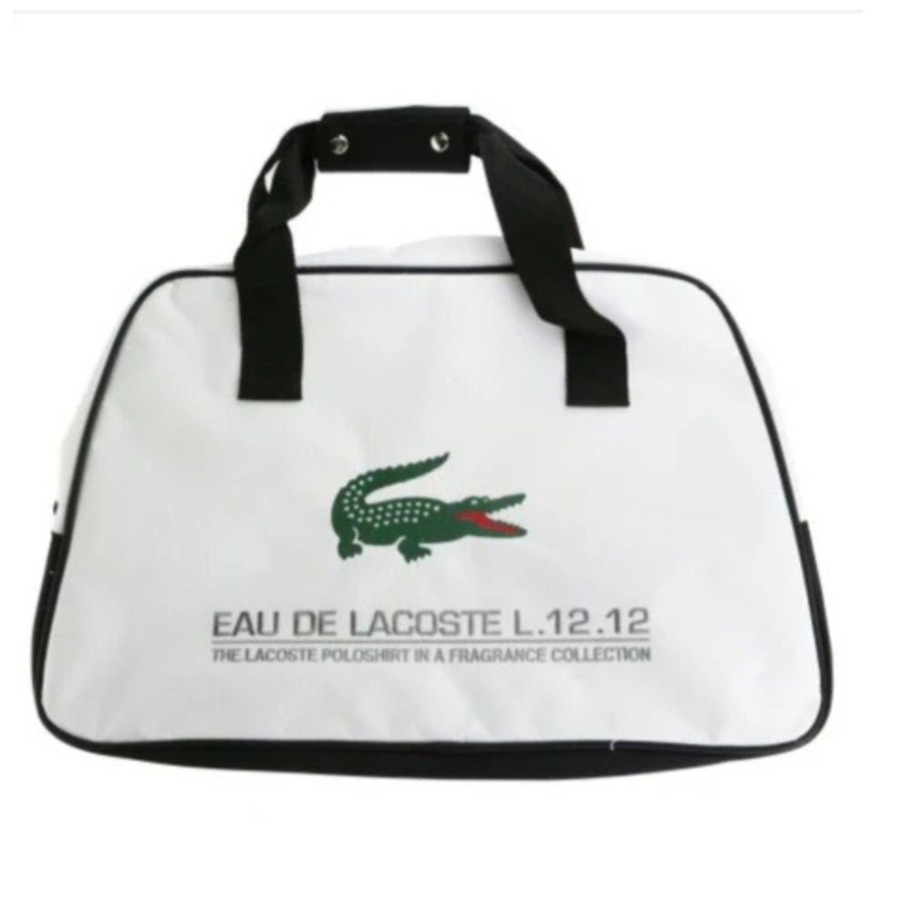 Lacoste Men's White Gym/ Travel/ Weekender Bag