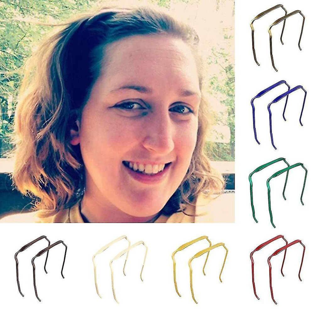 (Purple) 2Pcs Curly Thick Hair Medium Headband Invisible Hair Hoop Curly Thick Hair Large Headband Purple
