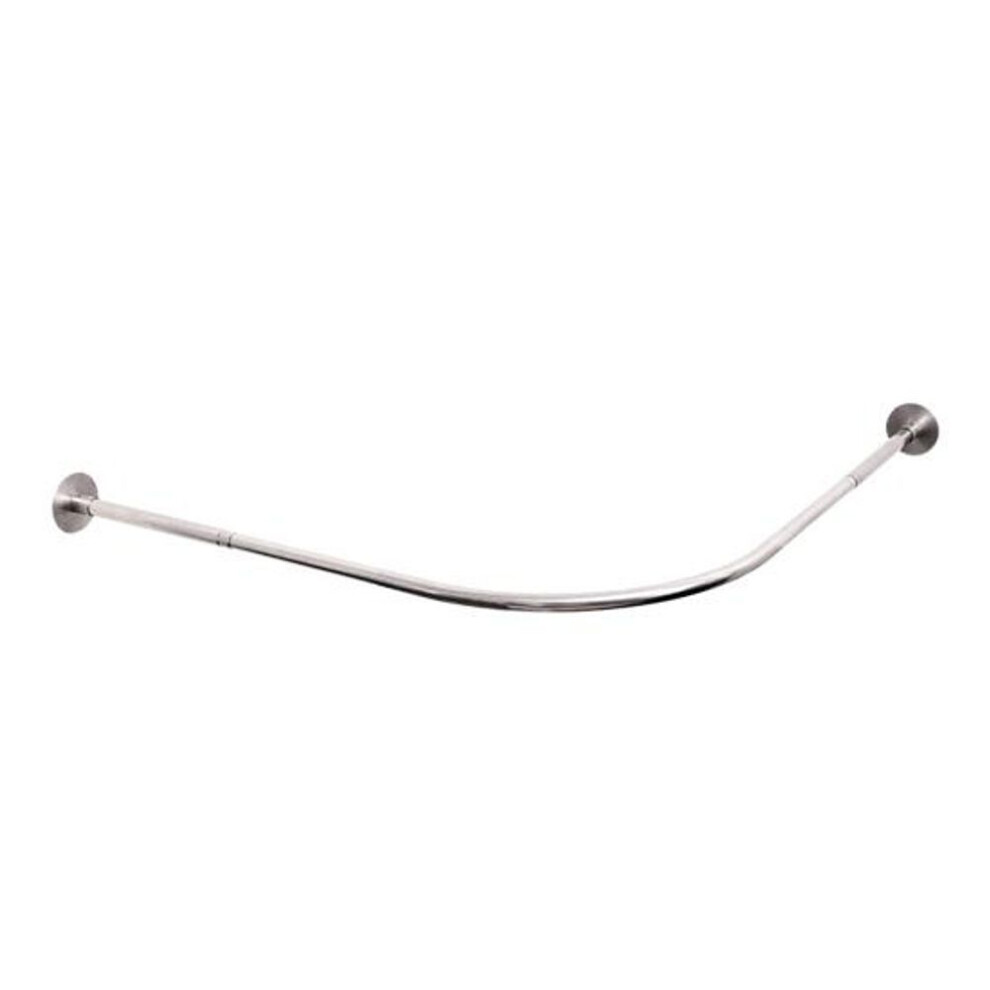 (M) L Shaped Shower Curtain Rod Stainless Steel Telescopic Adjustable Corner Rod Bathroom Bathtub 90