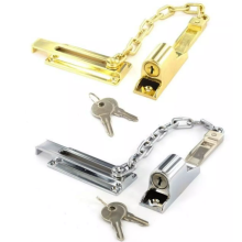Brass Heavy Duty Security Locking Door Chain with Key & Fittings 115mm