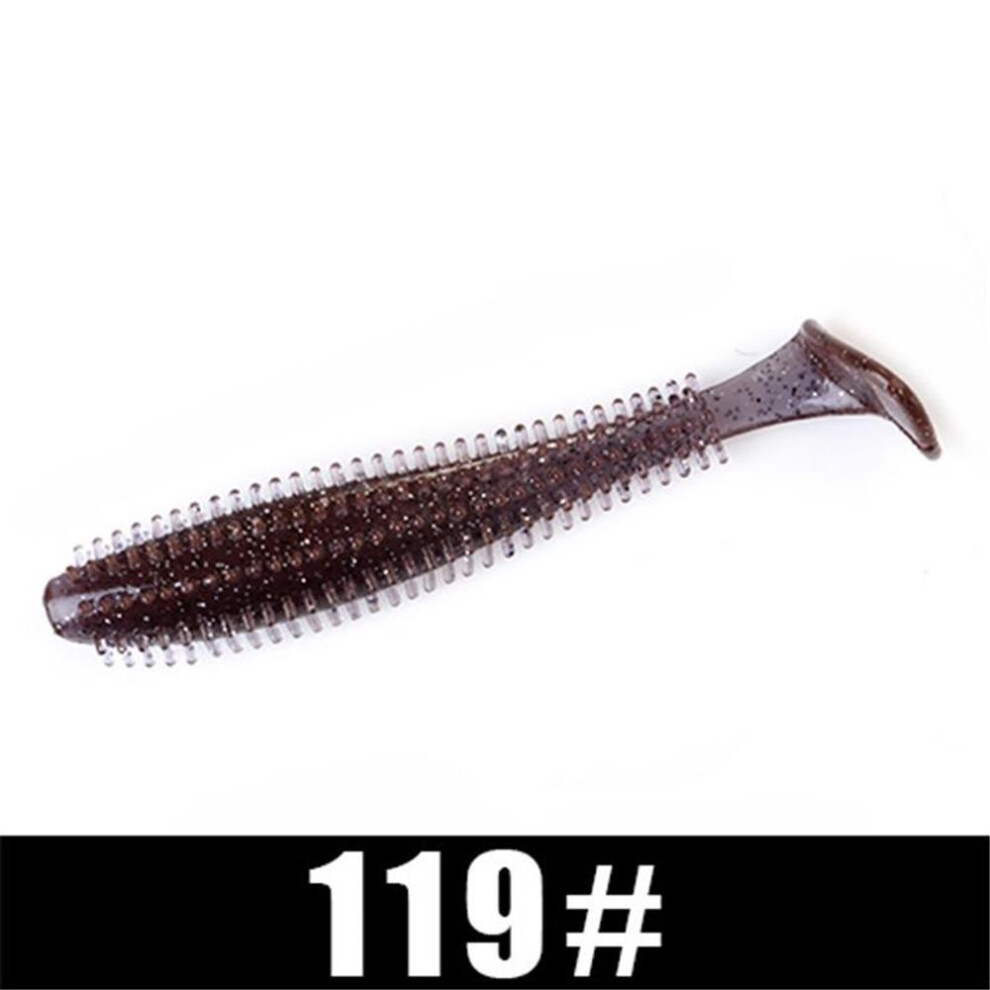 (120mm-9G-4PCS-001) Ftk Hedgehog Spikey Shad 90mm 120mm Fishing Soft Lure Sea Cucumber Paddle Grub Worm Silicone Wobbler Cylindrical Baits