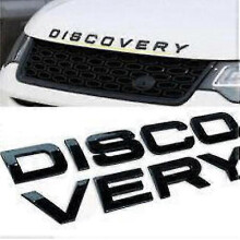 Gloss black discovery land rover letters sticker stick on emblem badge for front grill bonnet badge emblem or rear Boris