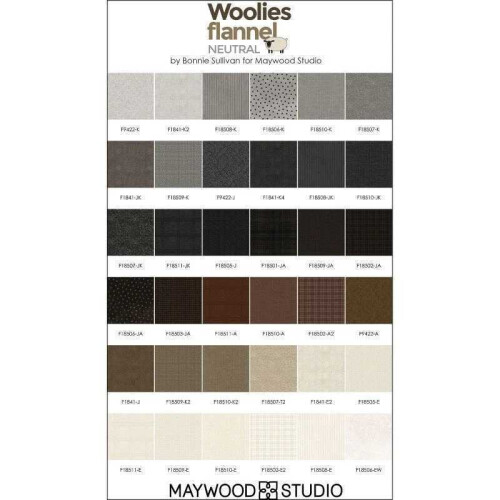Bonnie Sullivan Woolies Flannel Neutrals vol. 2 tiras 40 tiras de 2,5 polegadas Jelly Roll Maywood Studio 2