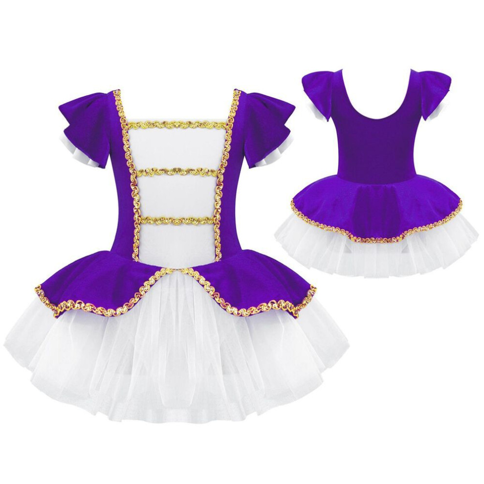 (purple, 15-16 Years) Kids Girls Ballet Dance Dress Gymnastic Leotard Tutu Princess Dress Children Stage Performance Clothes Christmas Gift