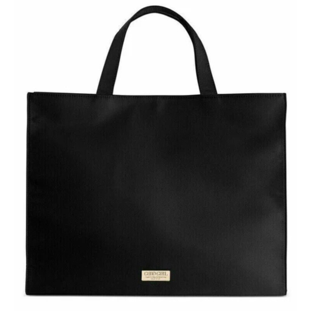 Carolina Herrera Good Girl Black Satin Tote Bag