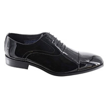 (UK Size 13) Goor M817AP Men's Smart Party Formal Wedding 5 Eyelet Capped Patent Oxford Shoes