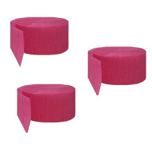 K-Kraft, in den USA hergestellte rosa Krepppapier-Luftschlangen (Hot Pink, 3 Rollen)