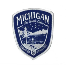 Petice brodat Michigan Shield, fara sare ?i fara rechini, calcat sau coase, 3,58"""" x 2,8"""" inci