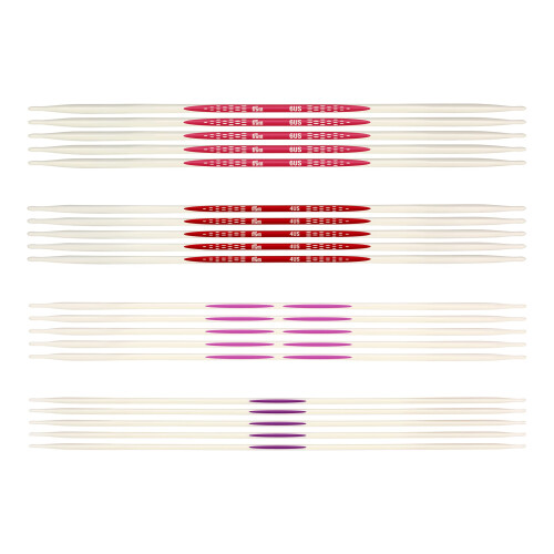 Prym Prym Ergonomics 8 Double Point Set  Size US 1  2  4  6 Knitting Needles  Assorted 20 Count 1