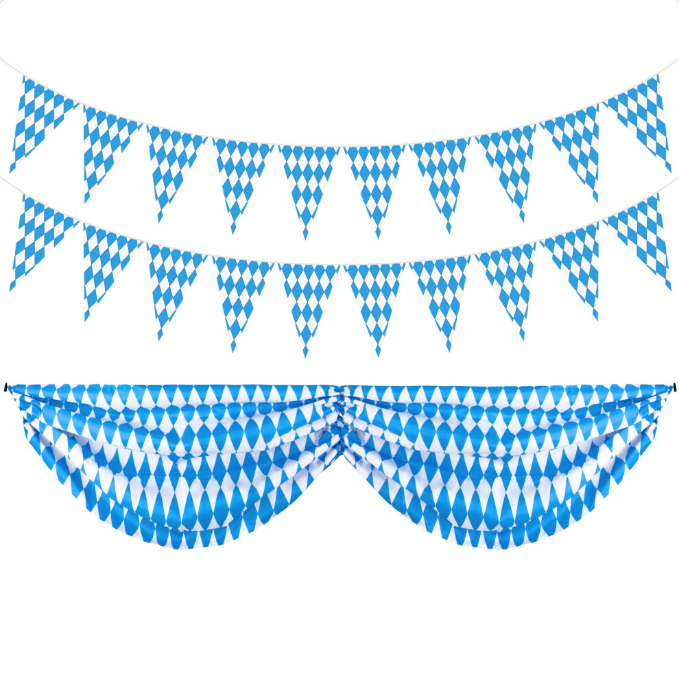 Guirlande en tissu Oktoberfest Guirlande Oktoberfest avec fanion bavarois Oktoberfest Banni   re pour f   te Oktoberfest Drapeau bavarois allemand