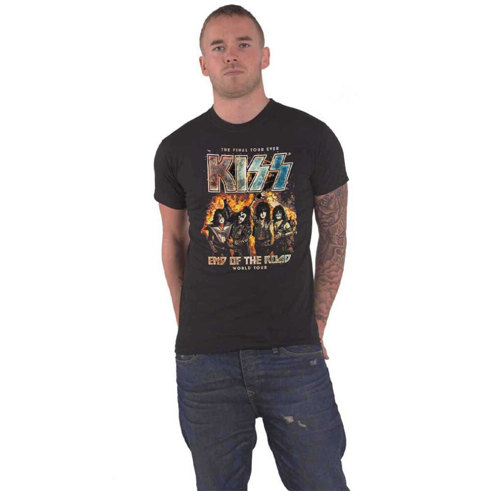 Kiss Men's Black (Xxl, ) End Of The Road Final Tour T Shirt