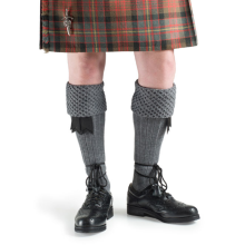 (XL) Classic Grey Bubble Honeycomb Top Piper / Pipeband Kilt Hose Socks