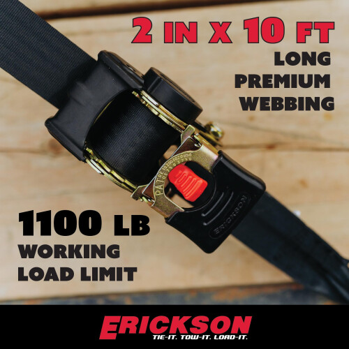 Erickson 34416 Pro Series Μαύρη 2" x 10' Αναδιπλούμενη Ζώνη Δέσμευσης 2