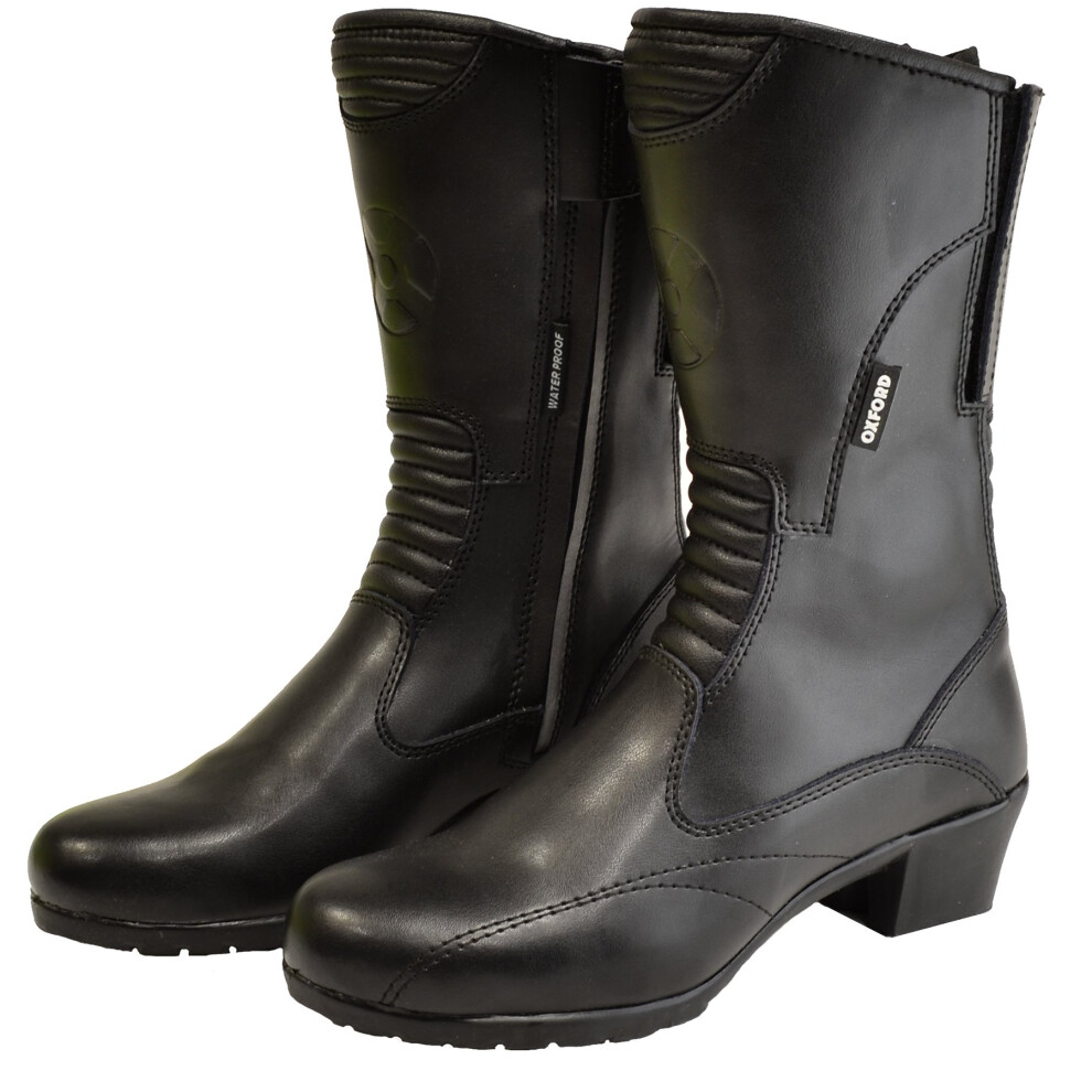 Bottes de moto imperm   ables en cuir pour femmes Oxford Savannah (noir US)