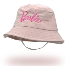 (pink) 2023 Children Barbie Fisherman Hat Cute Barbies Pink Hats Embroidery Basin Hat Summer Casual Female Baby Sun All Match Cap Gifts
