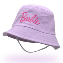 (purple) 2023 Children Barbie Fisherman Hat Cute Barbies Pink Hats Embroidery Basin Hat Summer Casual Female Baby Sun All Match Cap Gifts