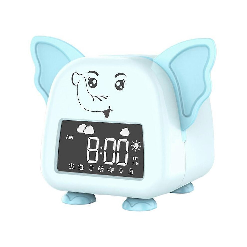 (As Show, One Size) Creative Alarm Clock Cartoon Elephant Alarm Clock Digital Wake-Up Clock Ornament Student Bedside Table Ornament Alarm Clock Not,Specified Hiigyl