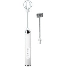 (White, One size) Portable Electric Hand Mixer With Stainless Steel Whisk Beater Attachments