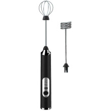 (Black, One size) Portable Electric Hand Mixer With Stainless Steel Whisk Beater Attachments