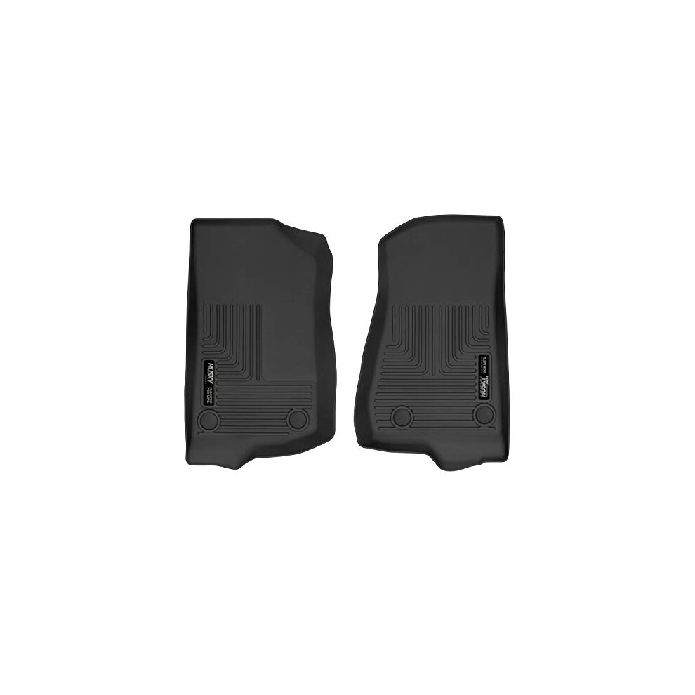 Husky Liners X-Act Contour Floor Mats | Fits 2018-2025 Jeep Wrangler Jk/Jl; 2020-2025 Jeep Gladiator | Front Row 2-Pc - 54531 Black 753933545314