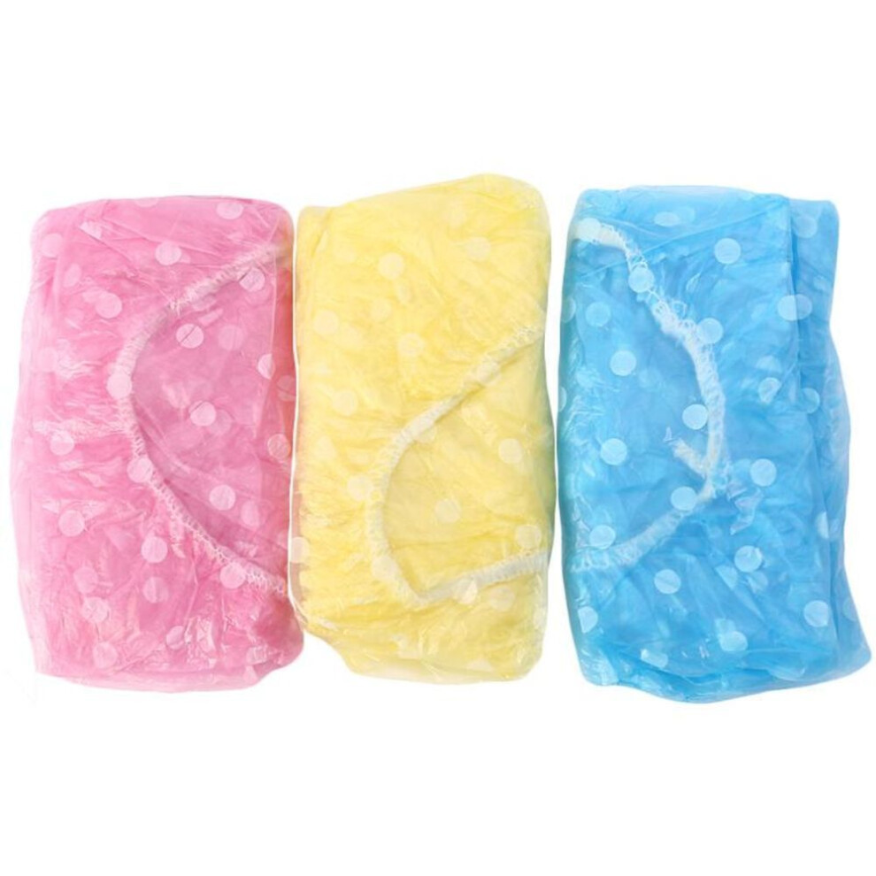 3pcs Women Waterproof Elastic Shower Bathing Salon Hair Cap Hat