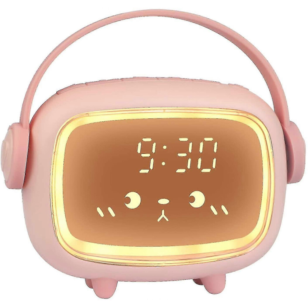 (, One Size) Children Alarm Clock For Students With Cartoon Talking Mute Bedside Clock Luminous Creative Small Alarm Clock Purple Hiigyl