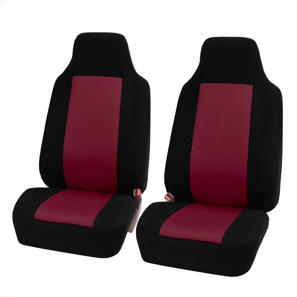 Fh Group Car Seat Covers Front Set Cloth - Car Seat Cover For Burgundy 842319185913