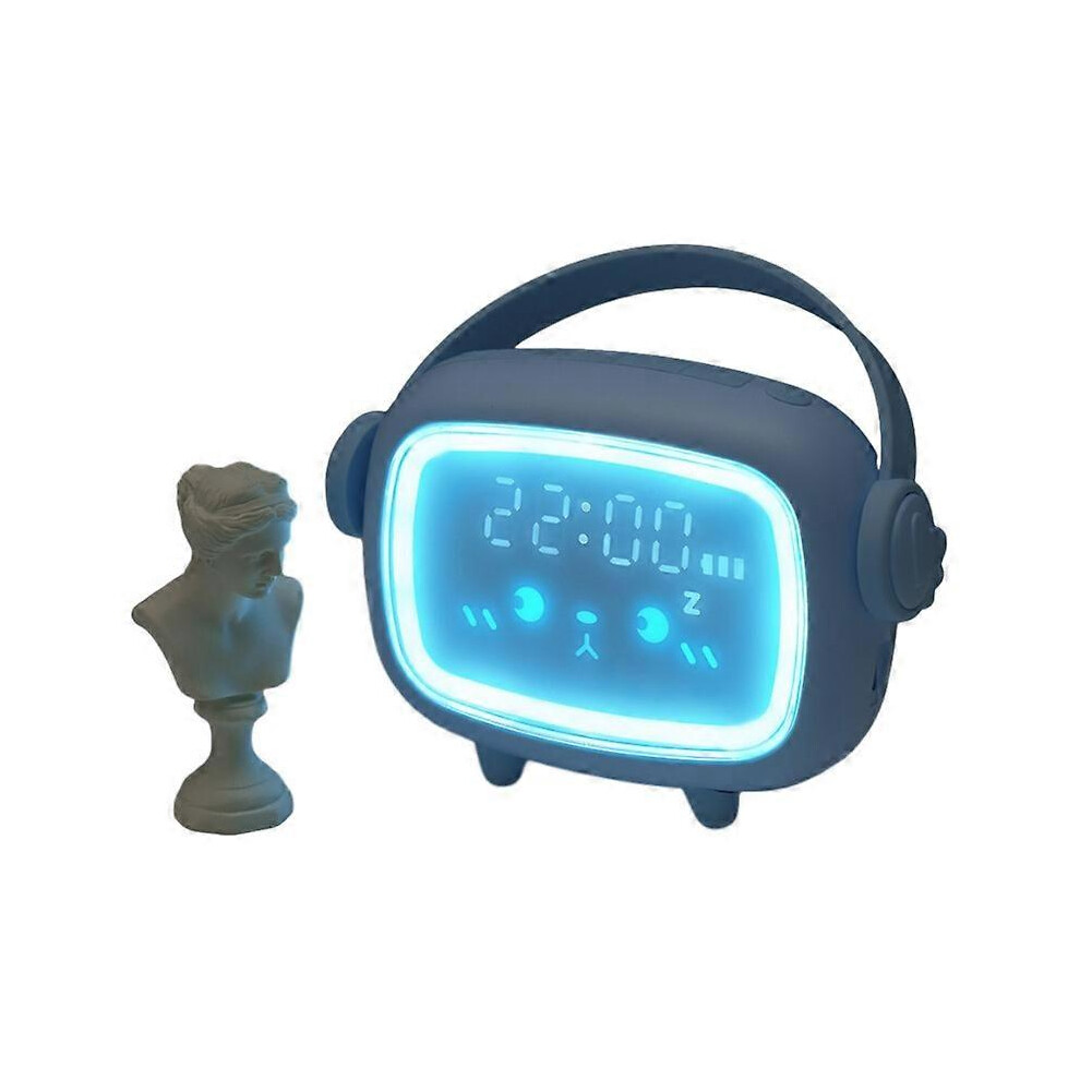 (, One Size) Children Alarm Clock For Students With Cartoon Talking Mute Bedside Clock Luminous Creative Small Alarm Clock Pink Hiigyl