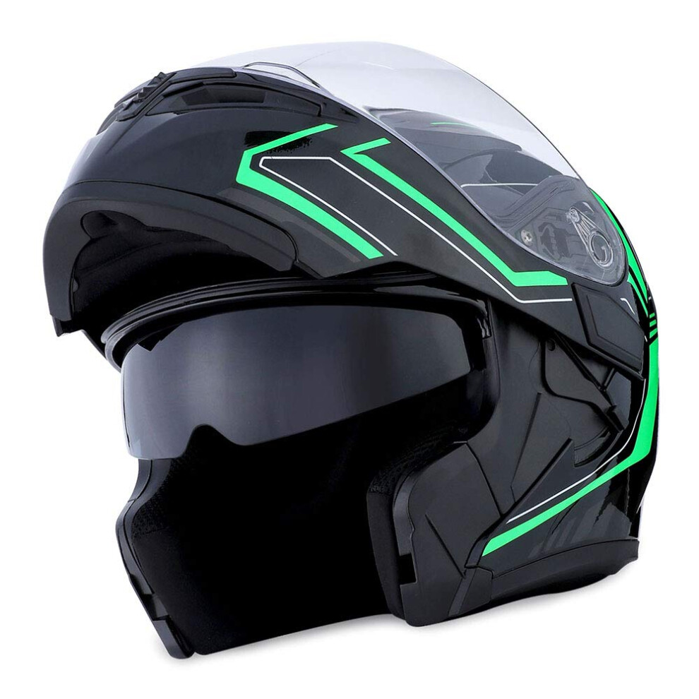 1Storm Motorcycle Modular Full Face Helmet Flip up Dual Visor Sun Shie-image-OPC-PFPMCRV-NEW