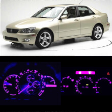 (Pink)LED light instrument kit for Lexus IS300 2001 - 2005, 12 parts, gauge panel, dashboard bulb, climate control lights, clock - white