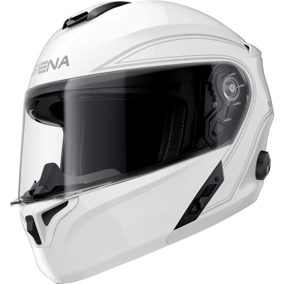 Outrush Modular Smart Helmet (Gloss White Medium)