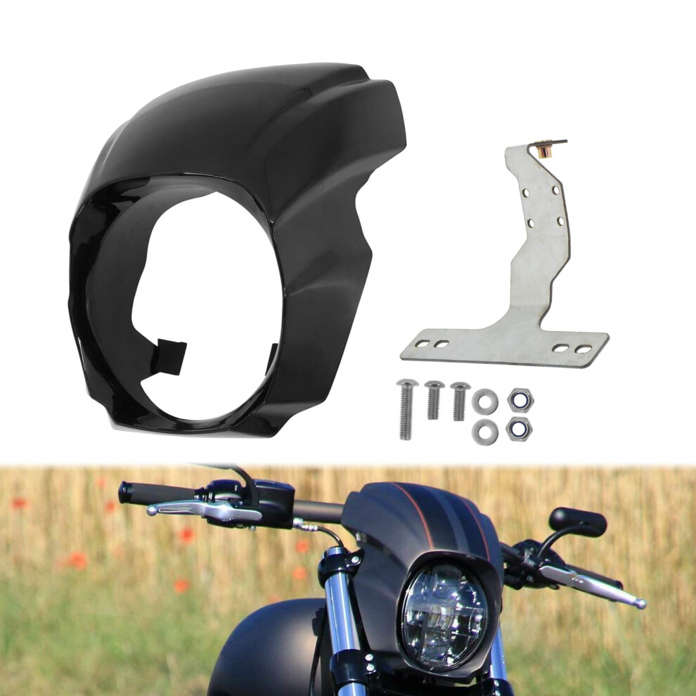 Hdbubalus Headlight Fairing Cover Fit For Harley Softail Breakout 2018-Later Gloss Black 778107291644