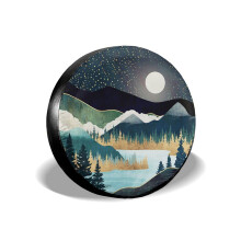Cozipink Abstract Mountains Deer Lake Landscape Reservdck tcker hjul skyddare vderbestndiga hjul tcker universal passform fr trailer RV SUV