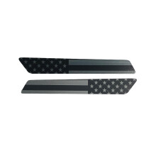 Kustom Cycle Parts Premium Aftermarket Satteltascheneinstze in Schwarz und Grau mit amerikanischer Flagge, paarweise erhltlich. Passend fr Harley