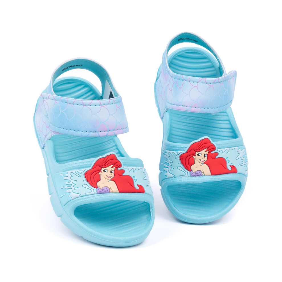 (7 UK Child) Disney Sandals (Girls Green)