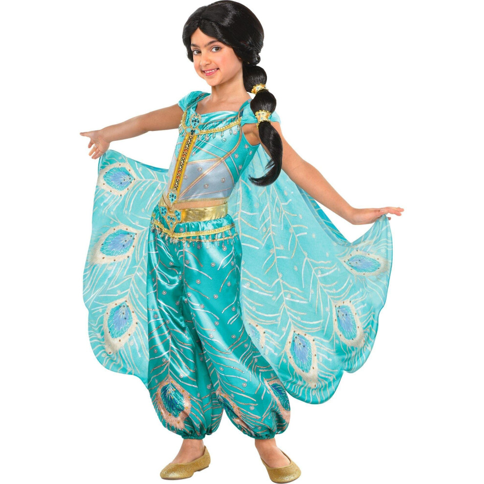 Party City Unisex Kids Not,Specified Princess Jasmine Whole New World Costume For Kids Disney Aladdin Size Small Peacock Jumpsuit With Cape