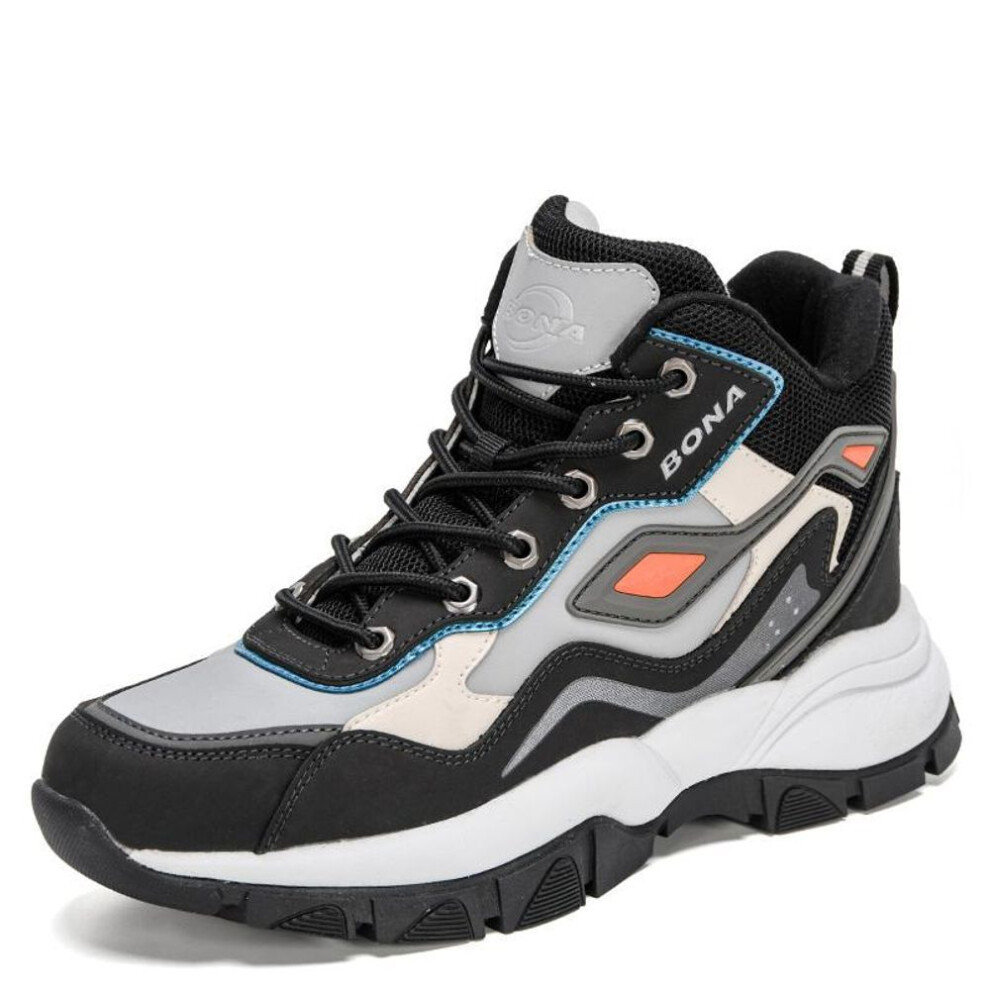 (black, 44) Bona New Designers High Quality Advanced Luxury Brand High Top Sneakers Men Colored Winter Shoes Man Warm Shoes Mansculino