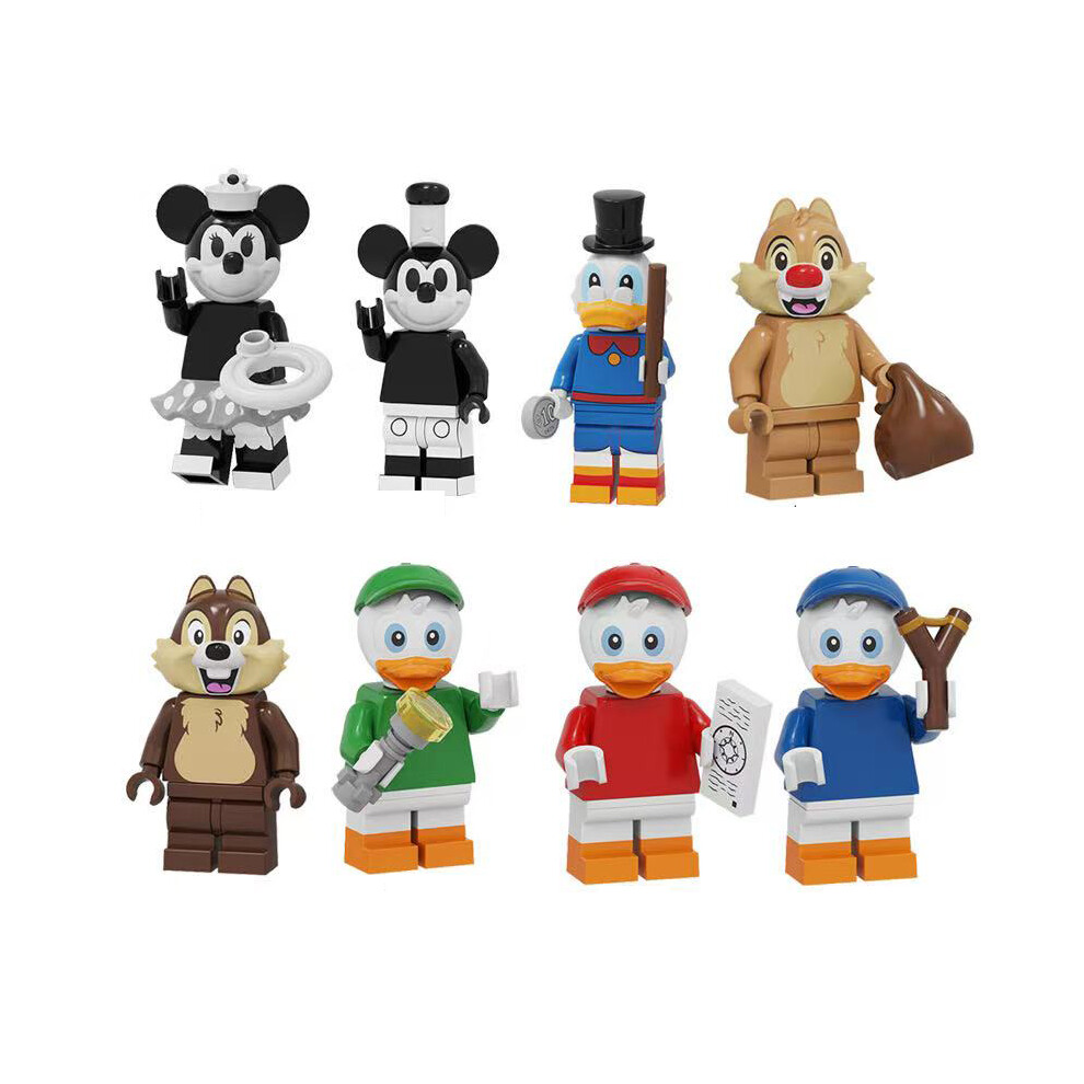 Enekio (8Pcs-B) 16Pcs Disney Mickey And Donald Duck Mini Doll Toys Suitable