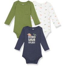 Hudson baby unisex baby bomull lngrmad bodysuits Dinosaur Explorer 3-6 mnader