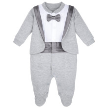 Traje de esmoquin para caballero de Lilax para beb? ni?o con pajarita para Navidad (gris reci?n nacido)