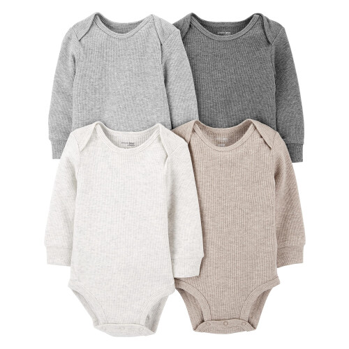 Simple Joys by Carter's Baby 4-Pack Long-Sleeve Thermal Bodysuits