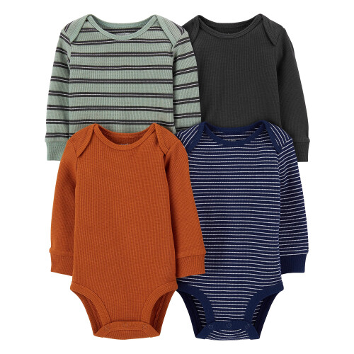 Simple Joys by Carter's Baby Boys' 4-Pack Long-Sleeve Thermal Bodysuits