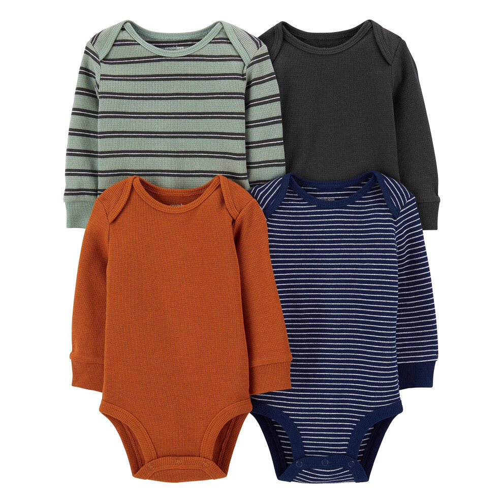 Body T?Rmico De Manga Larga Para Beb? Ni?O, Paquete De 4, De Simple Joys By Carter's-image