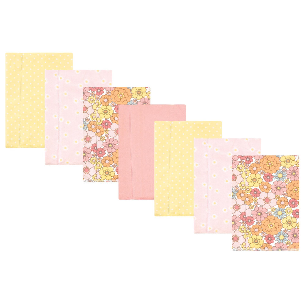 Hudson Baby Unisex Baby Katoen Flanel Boerendoeken Peace Love Flowers 7 Pack One Size-image