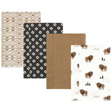 Hudson Baby Unisex detsk bavlnen flanelov obr sky na grganie Wild Buffalo, 4 ks, jedna velkost