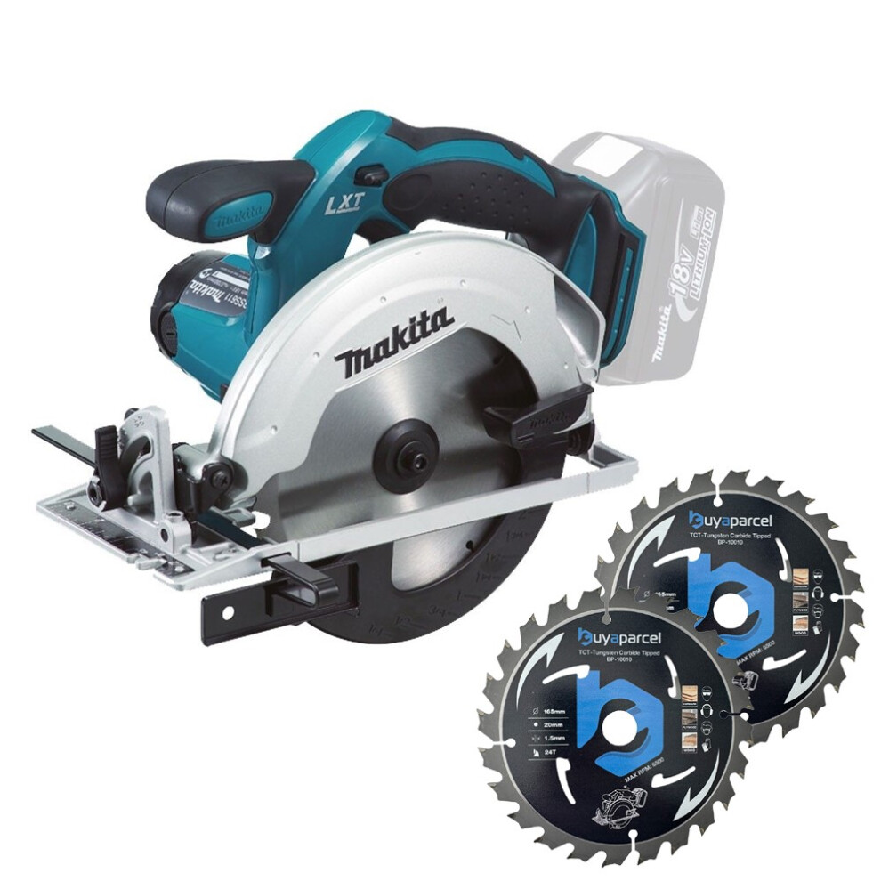 Makita DSS611Z 18V LXT Lithium Ion 165mm Circular Saw Bare - 2 BAP Extra Blades
